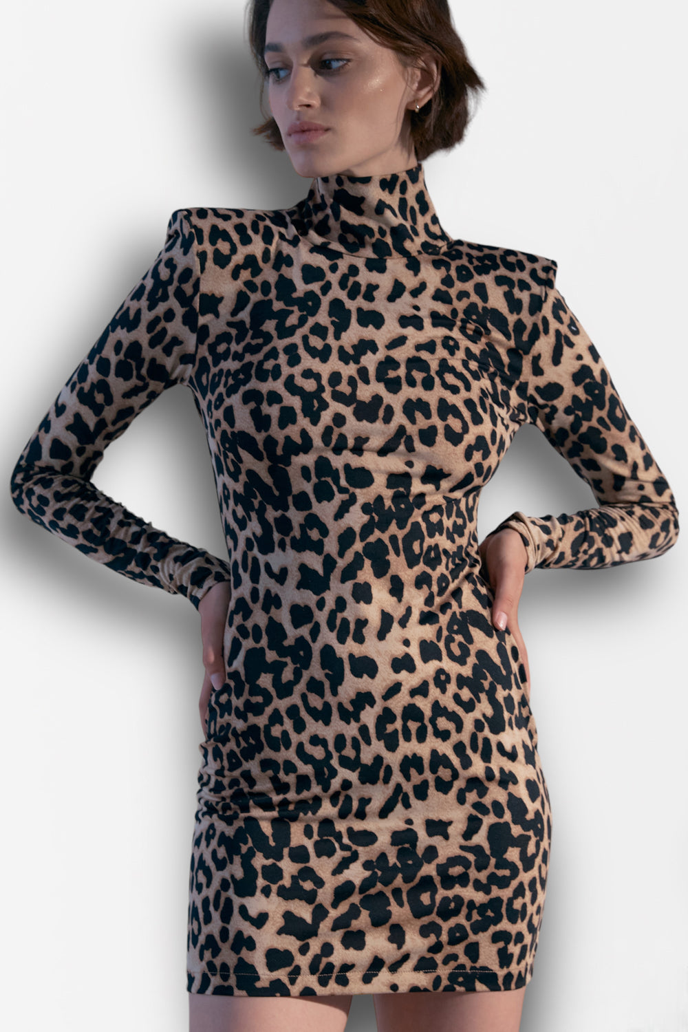 Leopard mini dress with open back - Semenenko-store