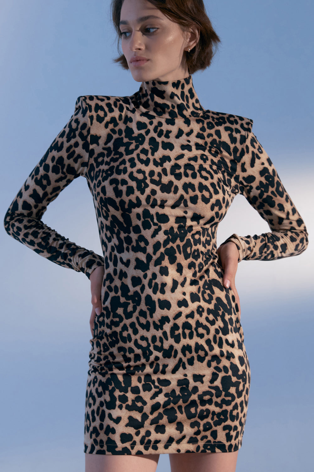 Leopard mini dress with open back - Semenenko-store