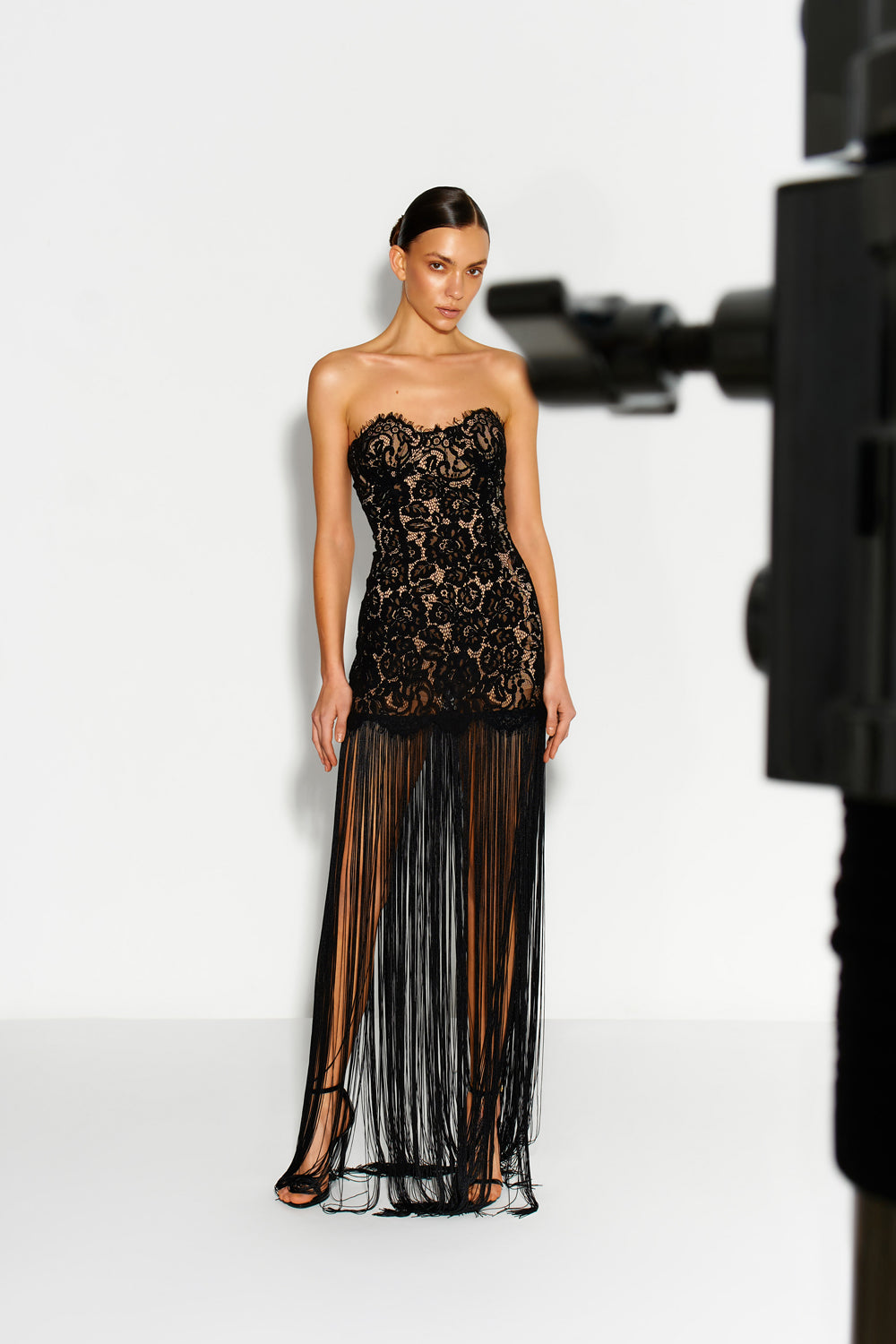 Black lace maxi dress - Semenenko-store