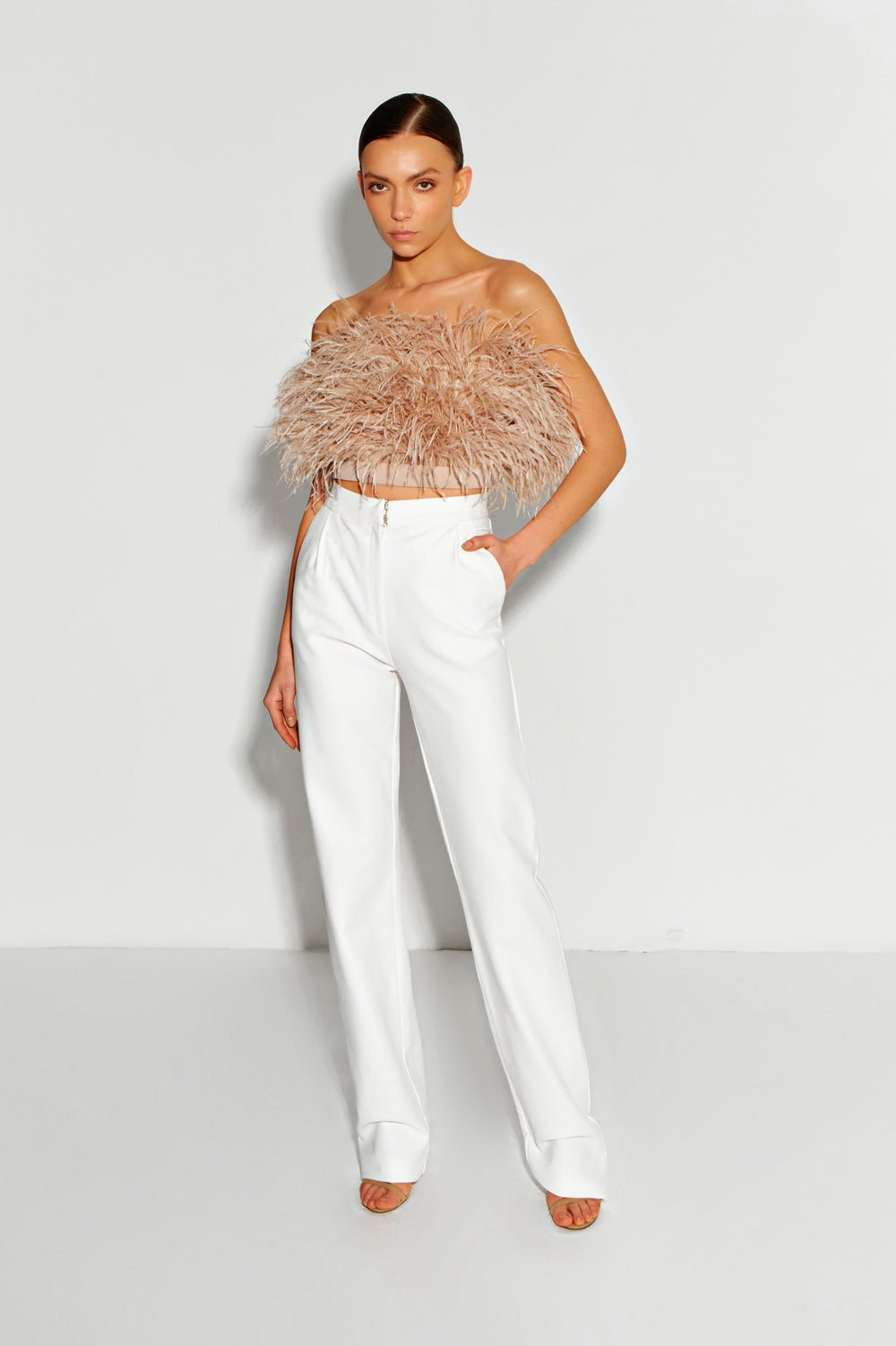 Beige classic feather top - Semenenko-store