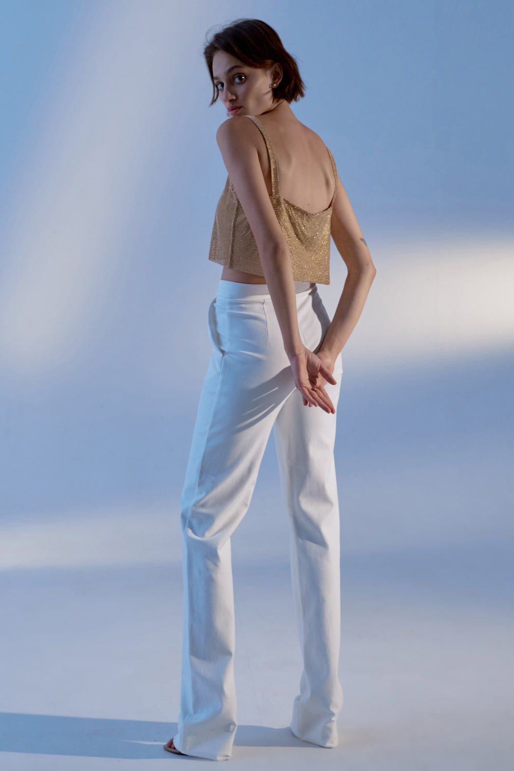 Gold chainmail top with crystals - Semenenko-store