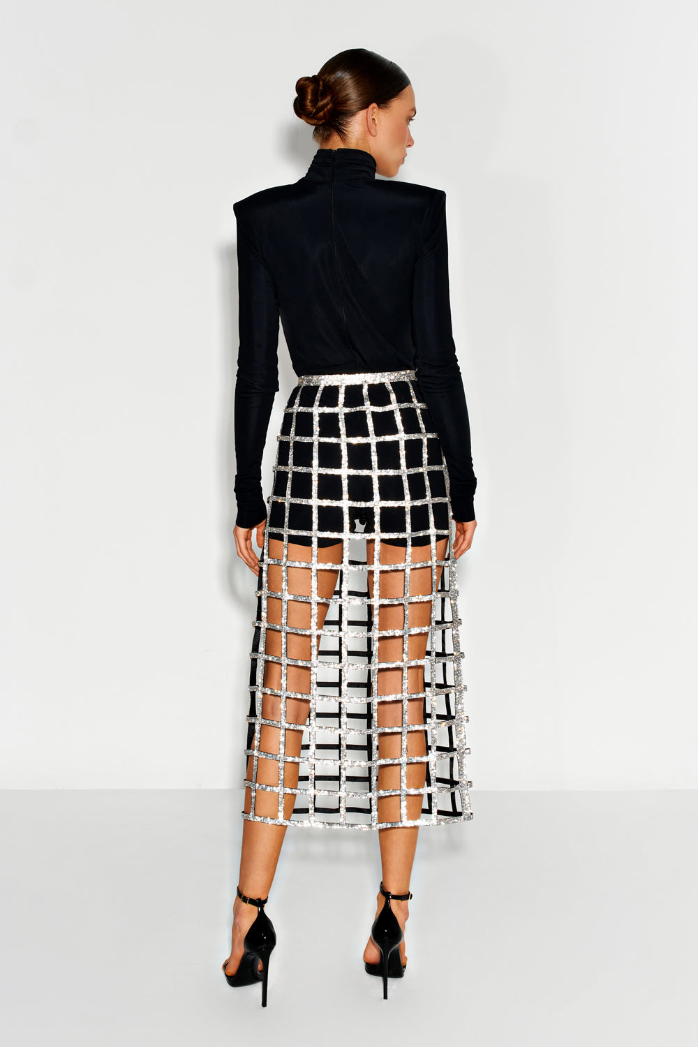 White crystal midi skirt - Semenenko-store