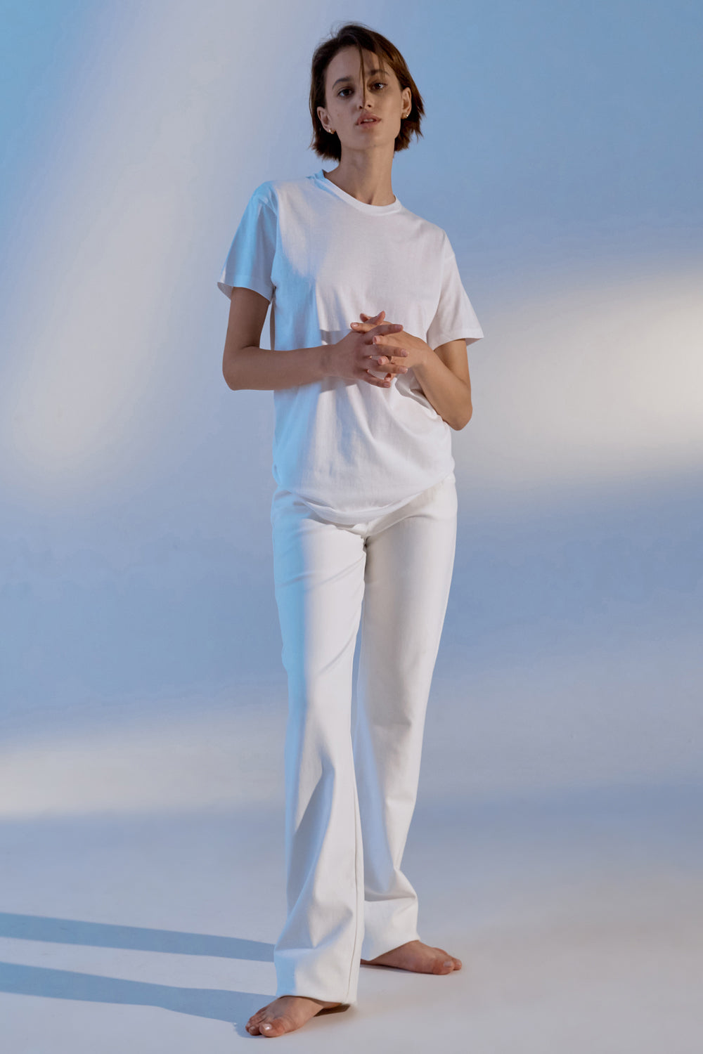 White T-shirt with a heart on the back. - Semenenko-store