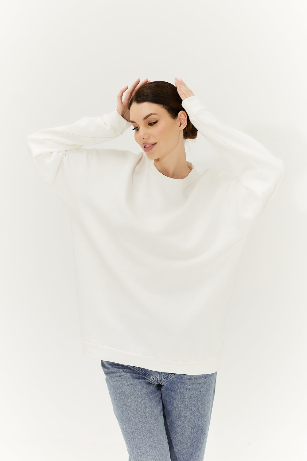 Milk sweatshirt with a heart on the back. - Semenenko-store