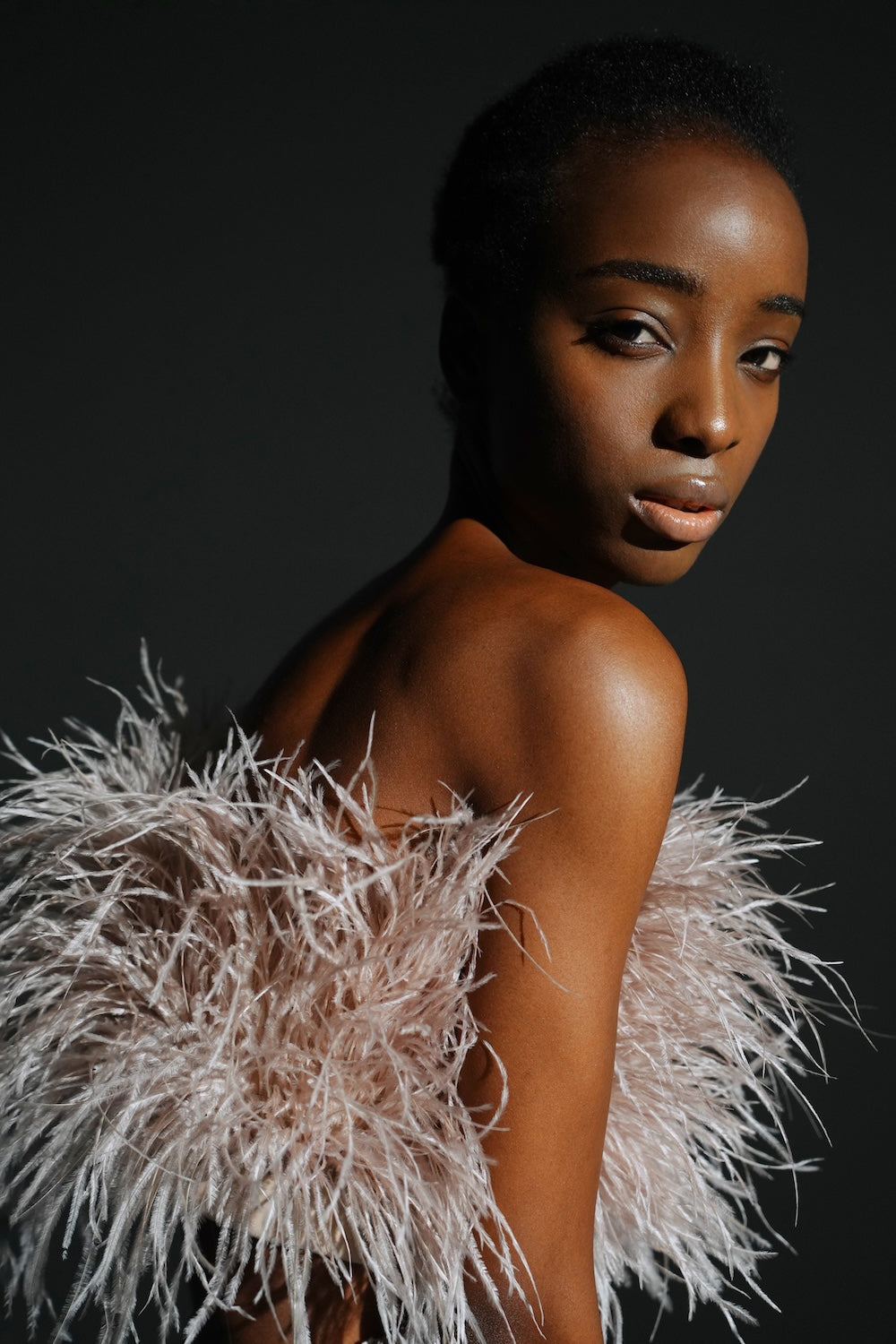 Beige classic feather top