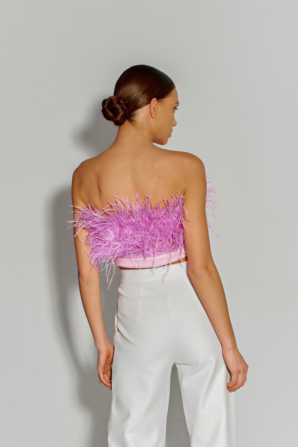 Pink classic feather top.