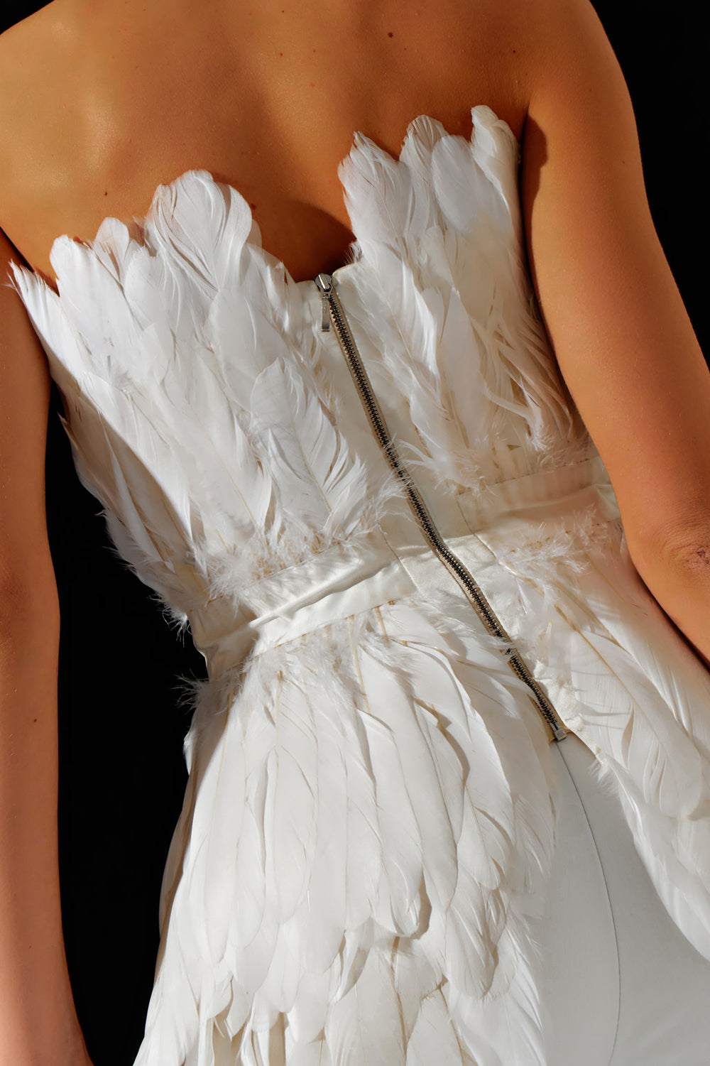 White feather corset