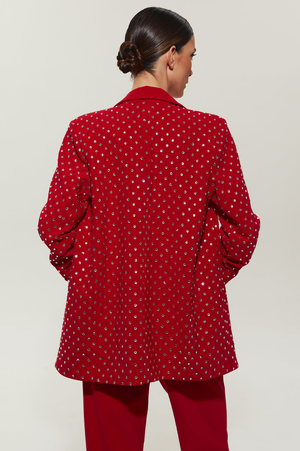 Red suit with jacket with crystals